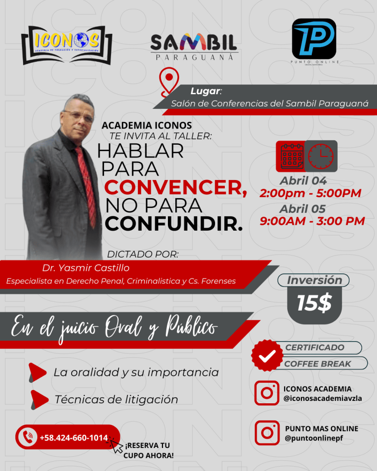 Flyer para un curso de oratoria